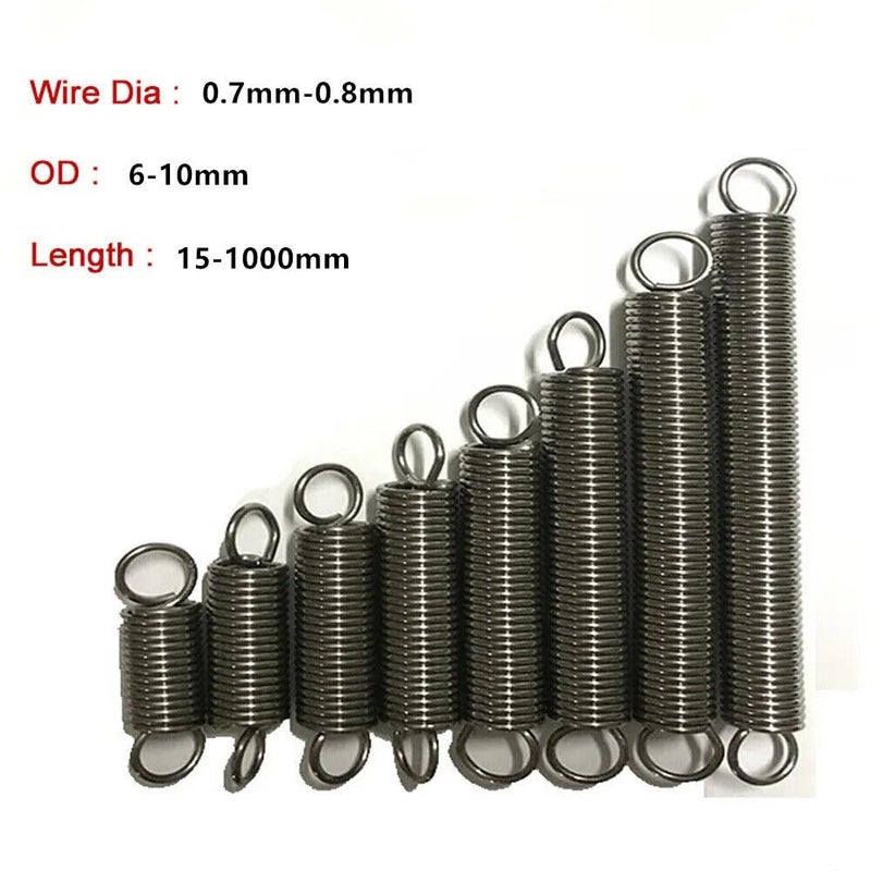 Stainless Steel Expansion Springs 0 8mm Wire 6mm Outer Diameter 45mm Length Pack Of 5 - Image 1